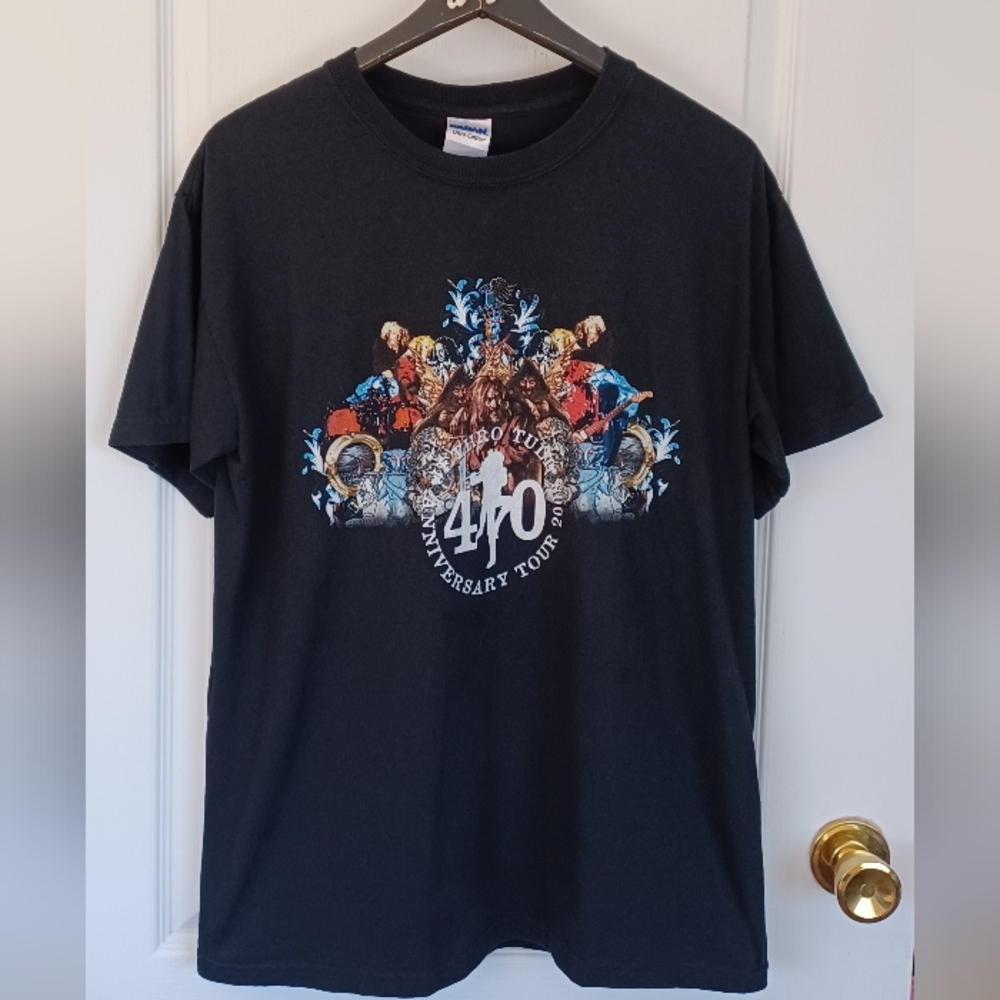 JETHRO TULL 40TH ANNIVERSARY TOUR 2008 BLACK DOUBLE-SIDED GRAPHIC T-SHIRT MEDIUM